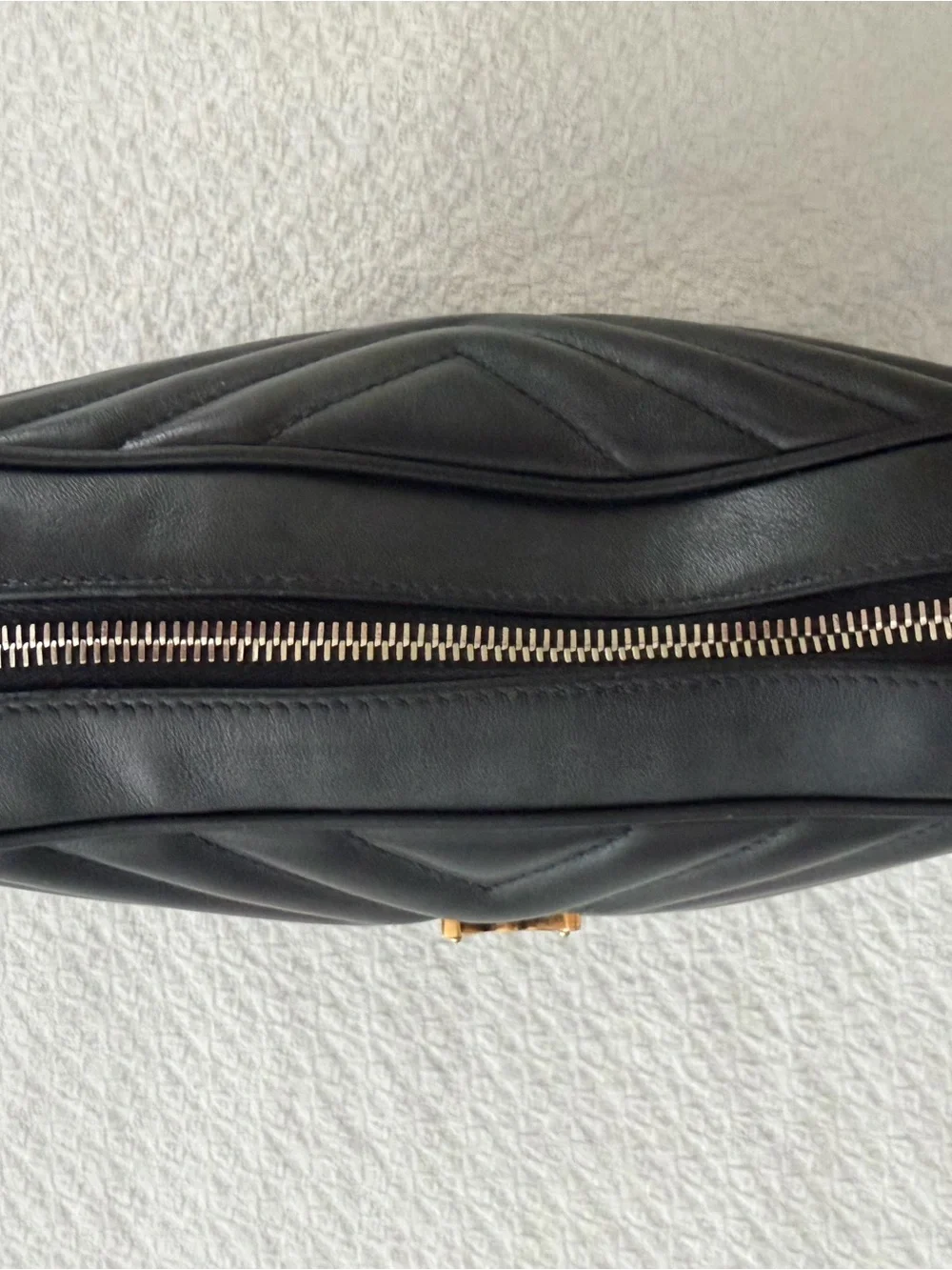 Saint Laurent Black Quilted Camera Crossbody Bag with Gold YSL Logo